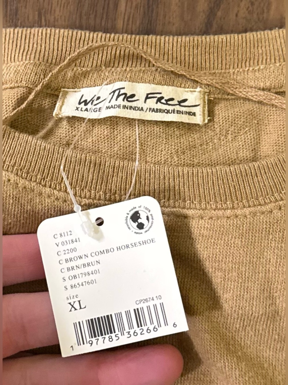 NWT Free People We The Free Horsin' Around Tee - horse shoe combo Brown - L, XL - Picture 11 of 11